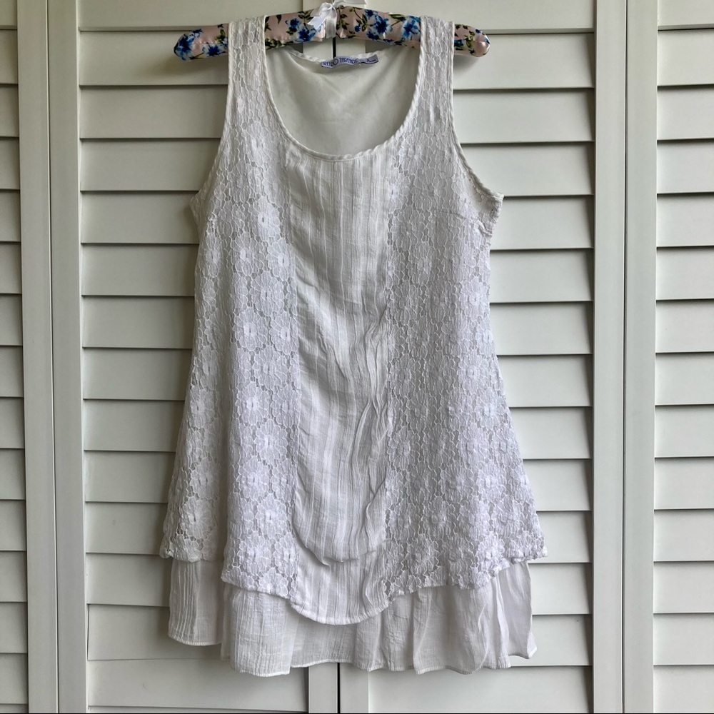 RETRO THREADS Blouse Tunic Mini Dress